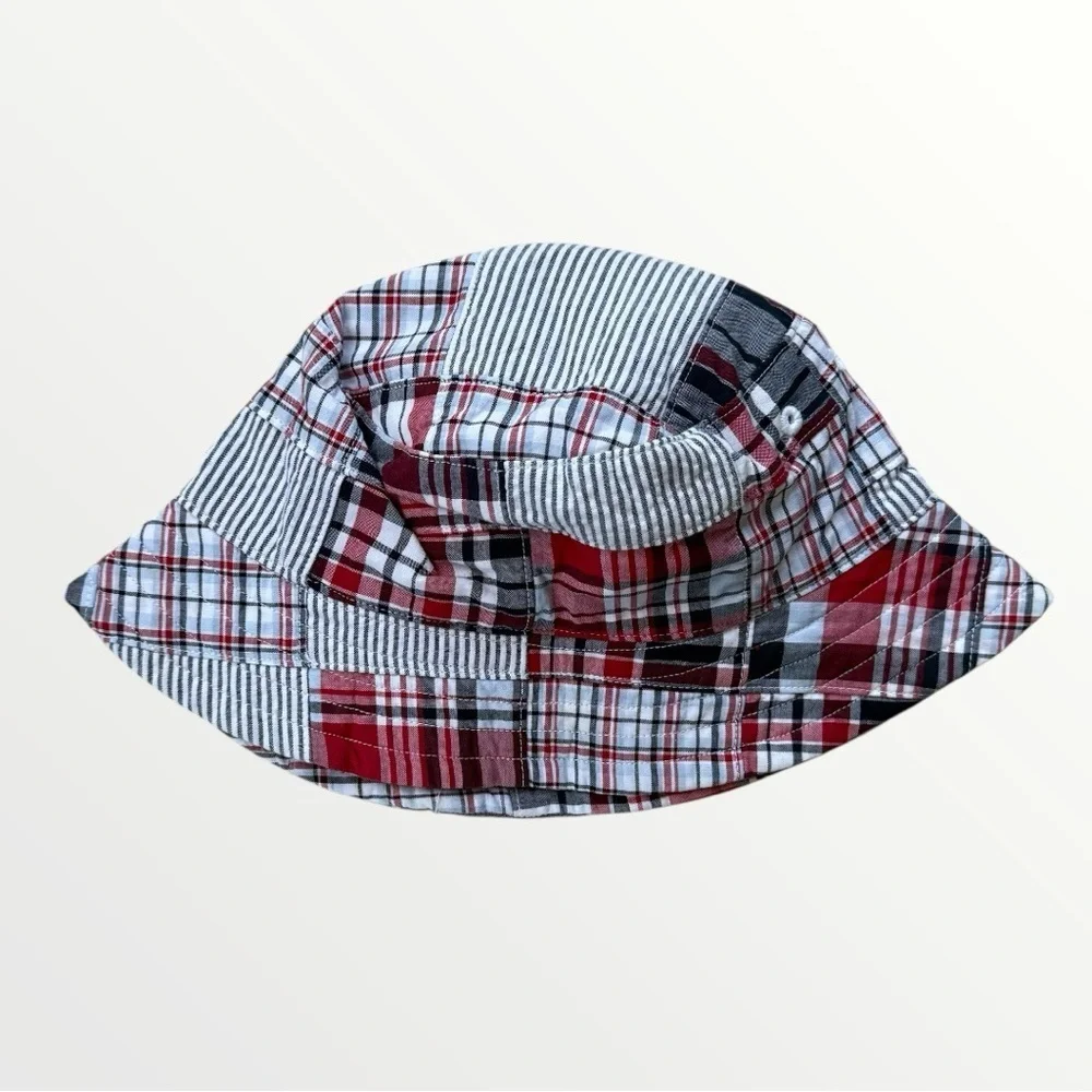 Janie and Jack Bucket Hat Plaid Patchwork Kids Toddlers Size 4-5 100% Cotton